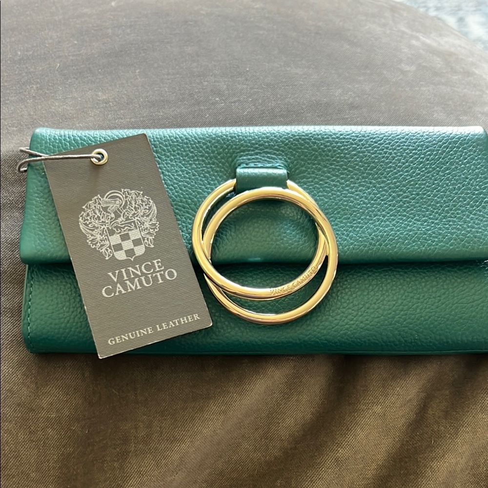 Vince Camuto Green Leather Clutch